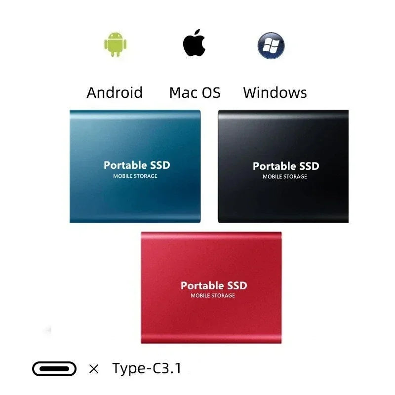 Portable SSD | 128GB High-Speed Storage | USB-C | Compact Design
