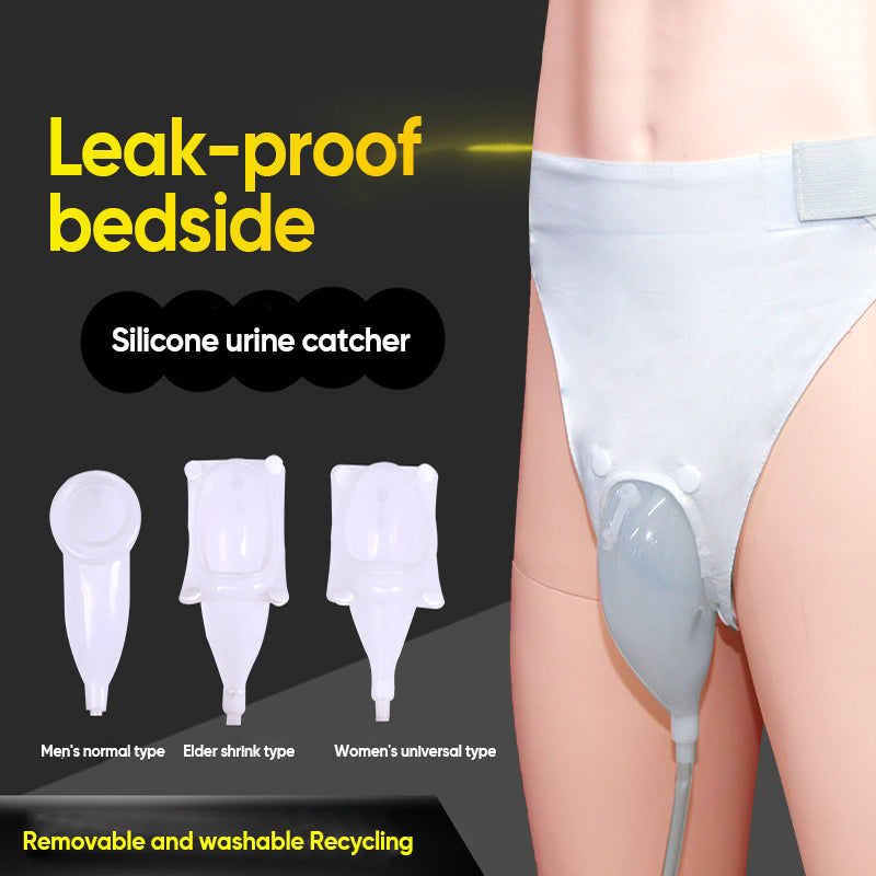 Portable Urinal System | Silicone Collector with Padded Rim | 1000ml Bag & Cotton Brief for Travel