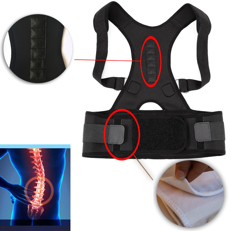 Posture Corrector Back Support | Magnetic Therapy | Breathable Adjustable Straps, Comfortable Fit