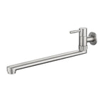 Pot Filler Faucet | Low-Profile Swivel Spout | Stainless Steel Single Handle | Lead-Free