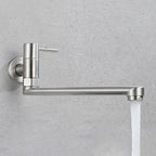 Pot Filler Faucet | Low-Profile Swivel Spout | Stainless Steel Single Handle | Lead-Free