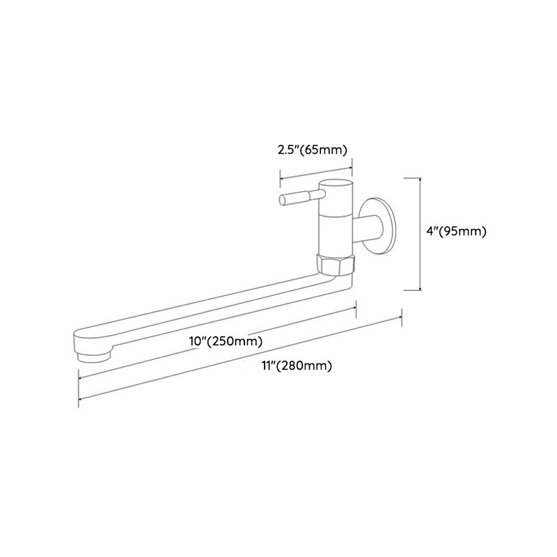 Pot Filler Faucet | Low-Profile Swivel Spout | Stainless Steel Single Handle | Lead-Free