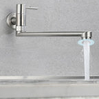 Pot Filler Faucet | Low-Profile Swivel Spout | Stainless Steel Single Handle | Lead-Free