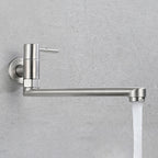 Pot Filler Faucet | Low-Profile Swivel Spout | Stainless Steel Single Handle | Lead-Free