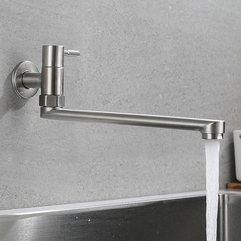 Pot Filler Faucet | Low-Profile Swivel Spout | Stainless Steel Single Handle | Lead-Free