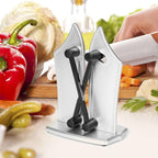 Professional Kitchen Knife Sharpener | Tungsten Carbide Edge | Non-Slip Base