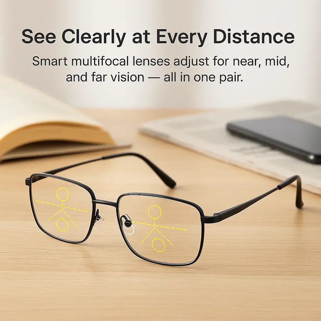 Progressive Glasses | Adaptive Tint & Blue Light Protection | Reduced Eye Strain