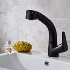 Pullout Kitchen/Bath Faucet | 360° Rotate & Height-Adjust | Dual Flow Modes | Chrome & Brass Finish