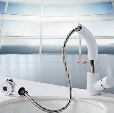 Pullout Kitchen/Bath Faucet | 360° Rotate & Height-Adjust | Dual Flow Modes | Chrome & Brass Finish