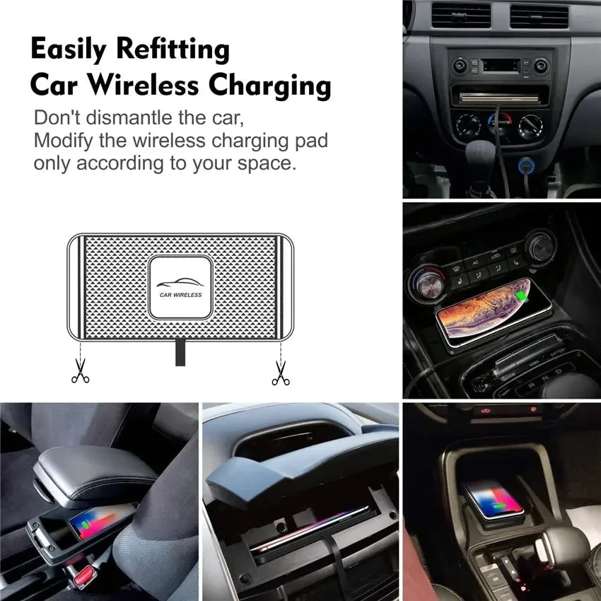 Qi Wireless Charging Pad | 15W Fast Charging | Non-Slip Silicone Base | Ultra-Slim Travel Design