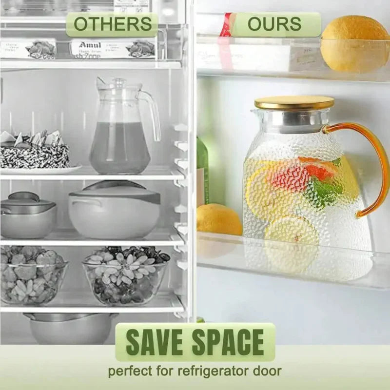 Refrigerator Pitcher | Borosilicate Glass & Strainer Lid | 1.8L | Fridge-Friendly