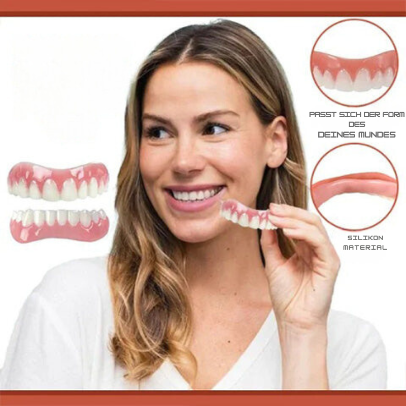 Removable Dental Prosthetics | Soft Biocompatible Silicone | Upper & Lower Set | Comfortable Fit