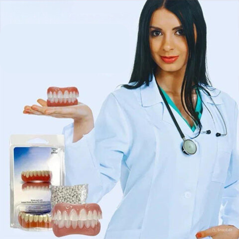 Removable Dental Prosthetics | Soft Biocompatible Silicone | Upper & Lower Set | Comfortable Fit