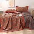 Reversible Cotton Quilt | Embroidered Petal Flower Pattern | Machine Washable | All-Season Comfort