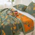 Reversible Quilt | Jacquard Ginkgo Pattern | Cotton, Soft & Cozy
