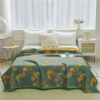 Reversible Quilt | Jacquard Ginkgo Pattern | Cotton, Soft & Cozy