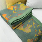 Reversible Quilt | Jacquard Ginkgo Pattern | Cotton, Soft & Cozy