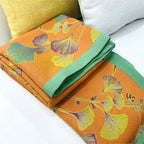 Reversible Quilt | Jacquard Ginkgo Pattern | Cotton, Soft & Cozy
