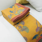 Reversible Quilt | Jacquard Ginkgo Pattern | Cotton, Soft & Cozy