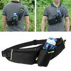 Running Belt | Waterproof Bottle Holder & Pockets | Nylon & Adjustable Strap | Comfortable Fit