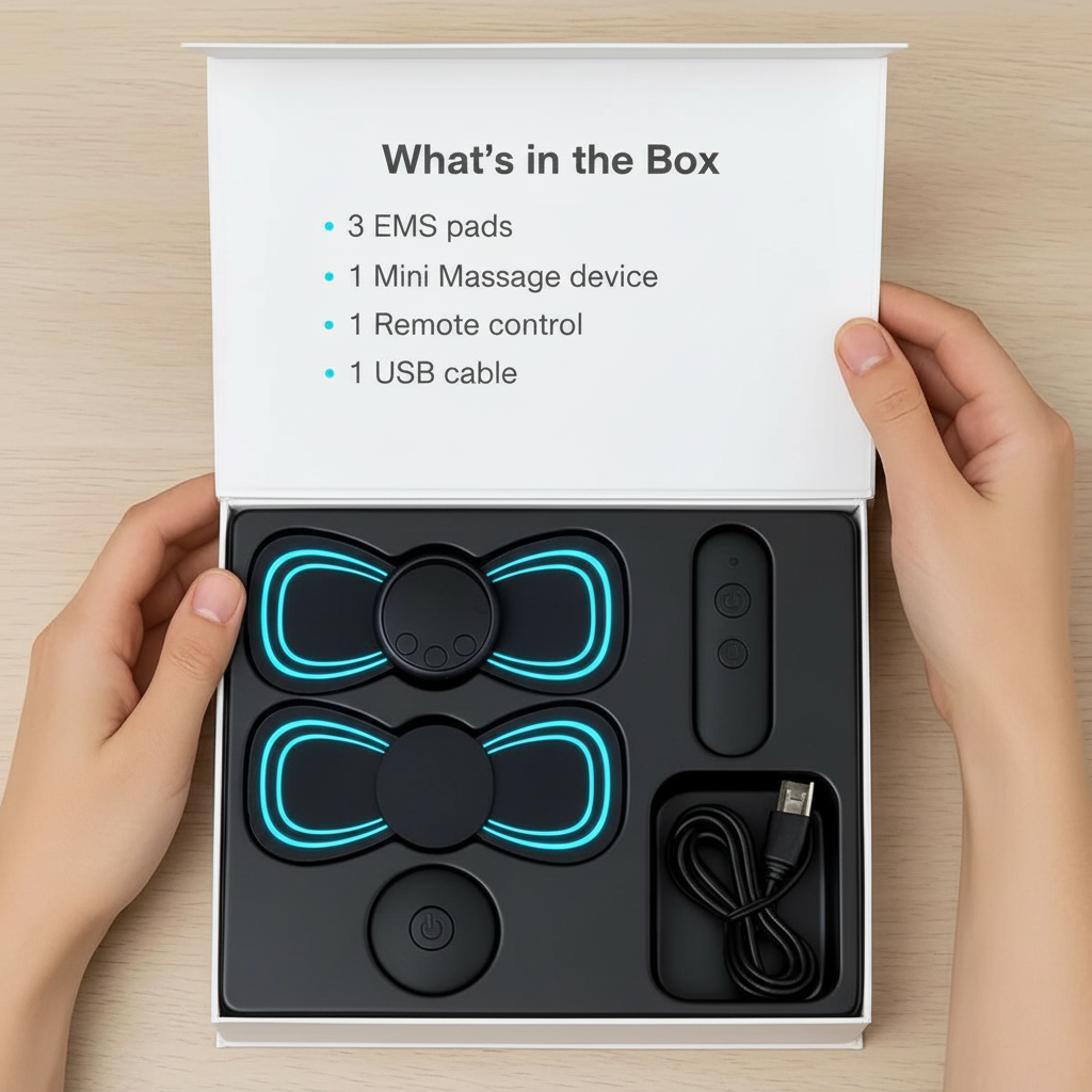 Sciatica & Lower Back Relief Device | Portable EMS Massage Pad | Remote Control & USB Charging
