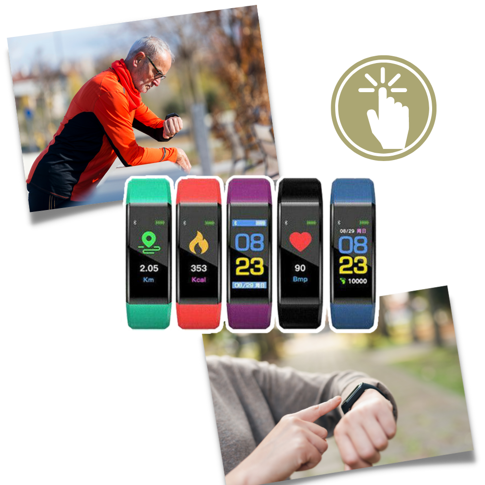 Senior Smartwatch | Health & Fitness Tracking | Bright 0.96 in LED Display | USB Rechargeable