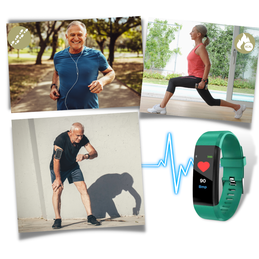 Senior Smartwatch | Health & Fitness Tracking | Bright 0.96 in LED Display | USB Rechargeable