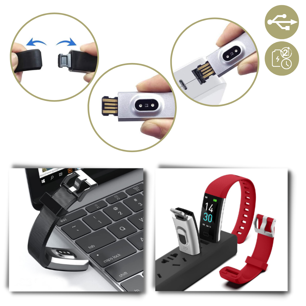 Senior Smartwatch | Health & Fitness Tracking | Bright 0.96 in LED Display | USB Rechargeable