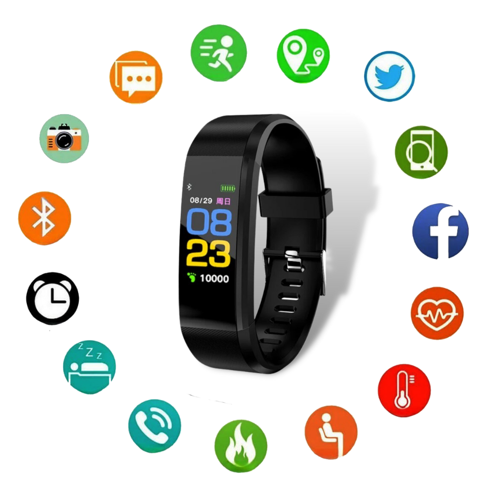 Senior Smartwatch | Health & Fitness Tracking | Bright 0.96 in LED Display | USB Rechargeable