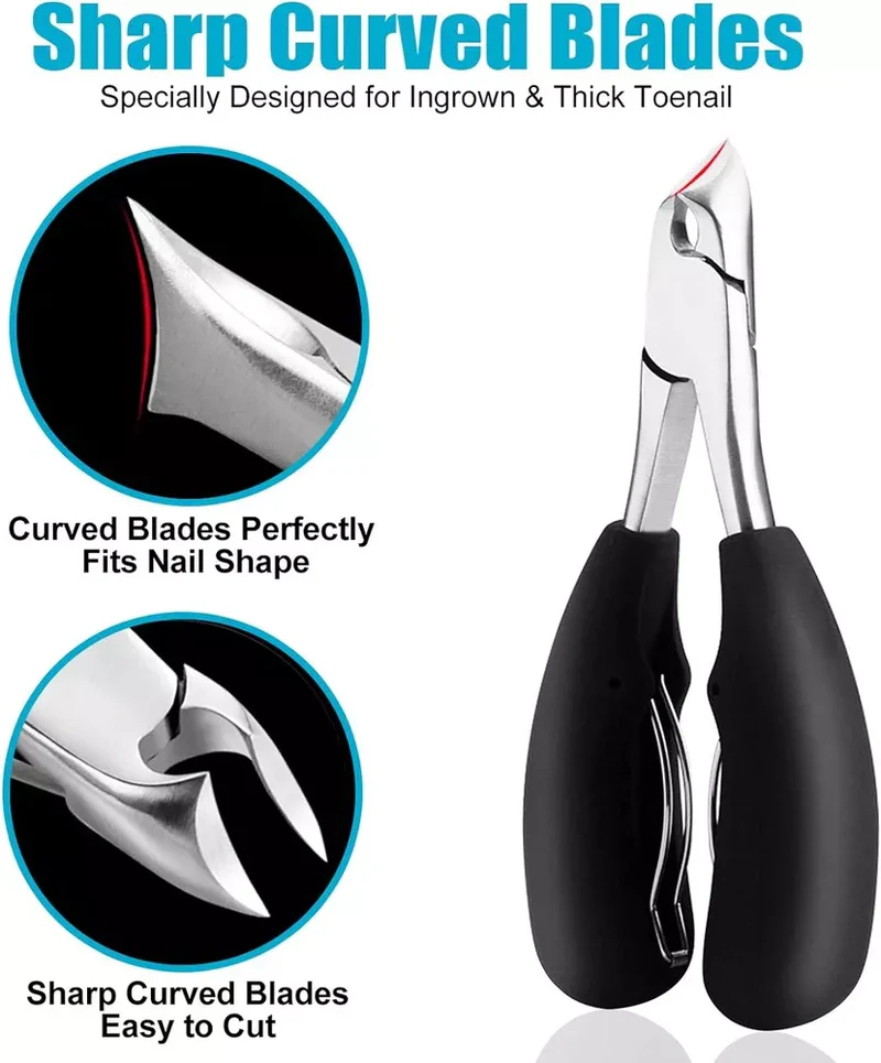 Senior Toenail Clipper | Curved Blade | Stainless Steel | Ergonomic Grip & Splashguard