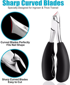 Senior Toenail Clipper | Curved Blade | Stainless Steel | Ergonomic Grip & Splashguard