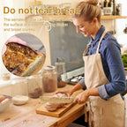 Serrated Bread Knife | Sharp Stainless Steel Blade | Wooden Handle & Comfortable Grip