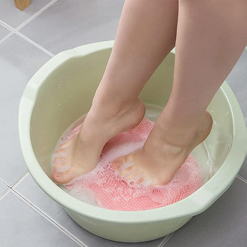 Shower Scrubbing Mat for Feet & Body | Silicone Massage Bristles | Suction Cups & Non-Slip