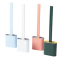 Silicone Toilet Brush | D-Shaped Flexible Head | Scratch-Free Bristles & Ventilated Quick-Dry Holder