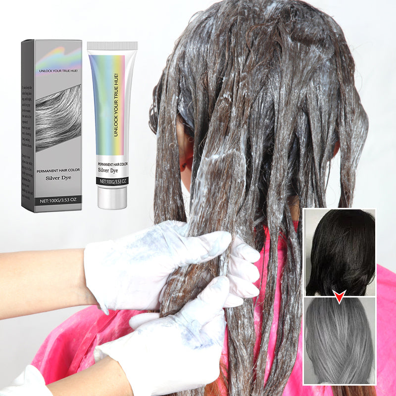Silver Hair Color | Ammonia-Free Plant Extract Formula | 100g | Aloe & Hydrolyzed Wheat Protein