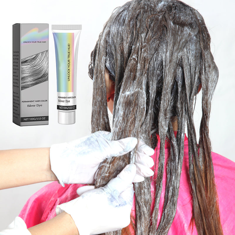 Silver Hair Color | Ammonia-Free Plant Extract Formula | 100g | Aloe & Hydrolyzed Wheat Protein