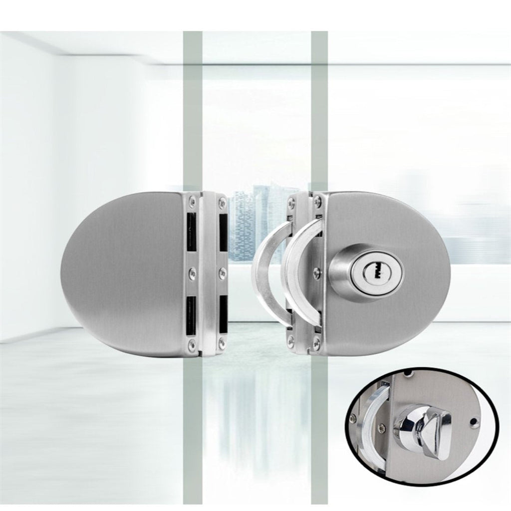 Sliding Glass Door Lock | Stainless Steel Sliding Mechanism | Fits 10-14mm Glass