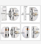 Sliding Glass Door Lock | Stainless Steel Sliding Mechanism | Fits 10-14mm Glass