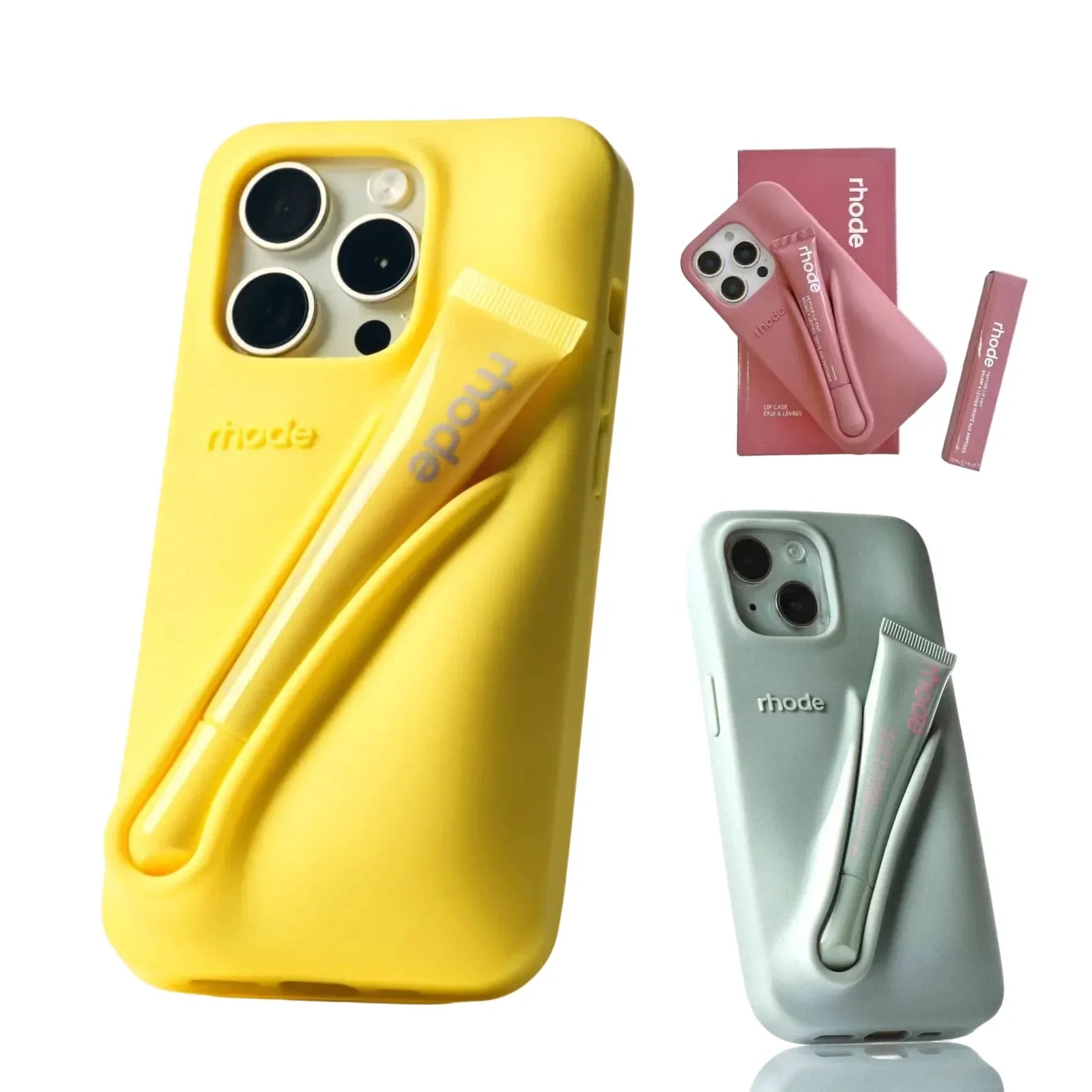 Smartphone Case | Soft Silicone Protective Design & Lip Gloss Set | Fits Models 13–17