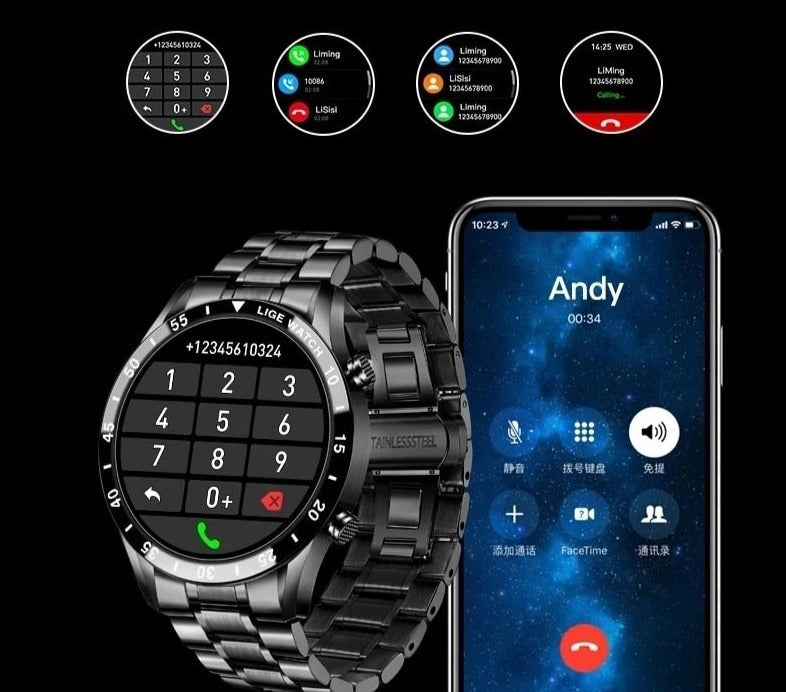 Smartwatch | 4G Calling & Built-In GPS | AMOLED Display & Stainless Steel Case | Long Battery Life