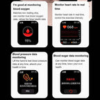 Smartwatch | Non-Invasive Blood Glucose Monitoring | Heart Rate & Sleep Tracking | 7-Day Battery Life