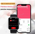 Smartwatch | Non-Invasive Blood Glucose Monitoring | Heart Rate & Sleep Tracking | 7-Day Battery Life