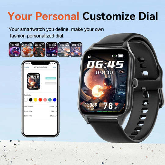 Smartwatch | Non-Invasive Blood Glucose Monitoring | Heart Rate & Sleep Tracking | 7-Day Battery Life