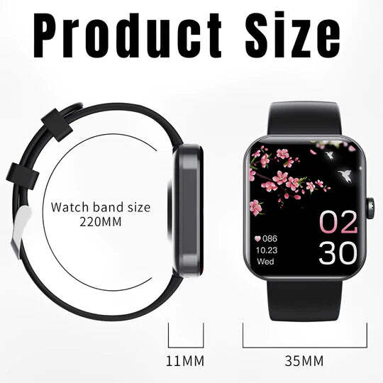 Smartwatch | Non-Invasive Blood Glucose Monitoring | Heart Rate & Sleep Tracking | 7-Day Battery Life