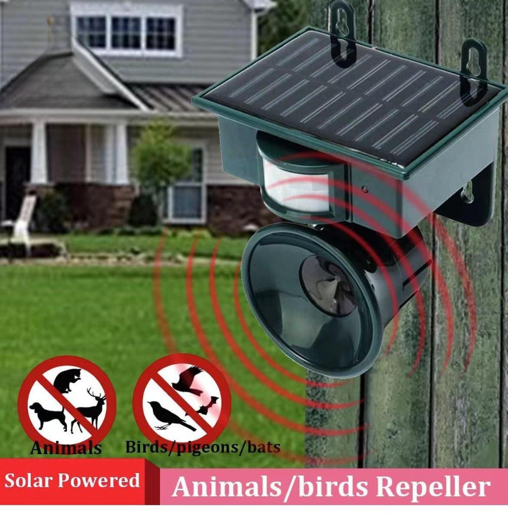 Solar Bird Repeller | Motion-Activated PIR Sensor | Predator Sound Deterrent