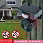 Solar Bird Repeller | Motion-Activated PIR Sensor | Predator Sound Deterrent