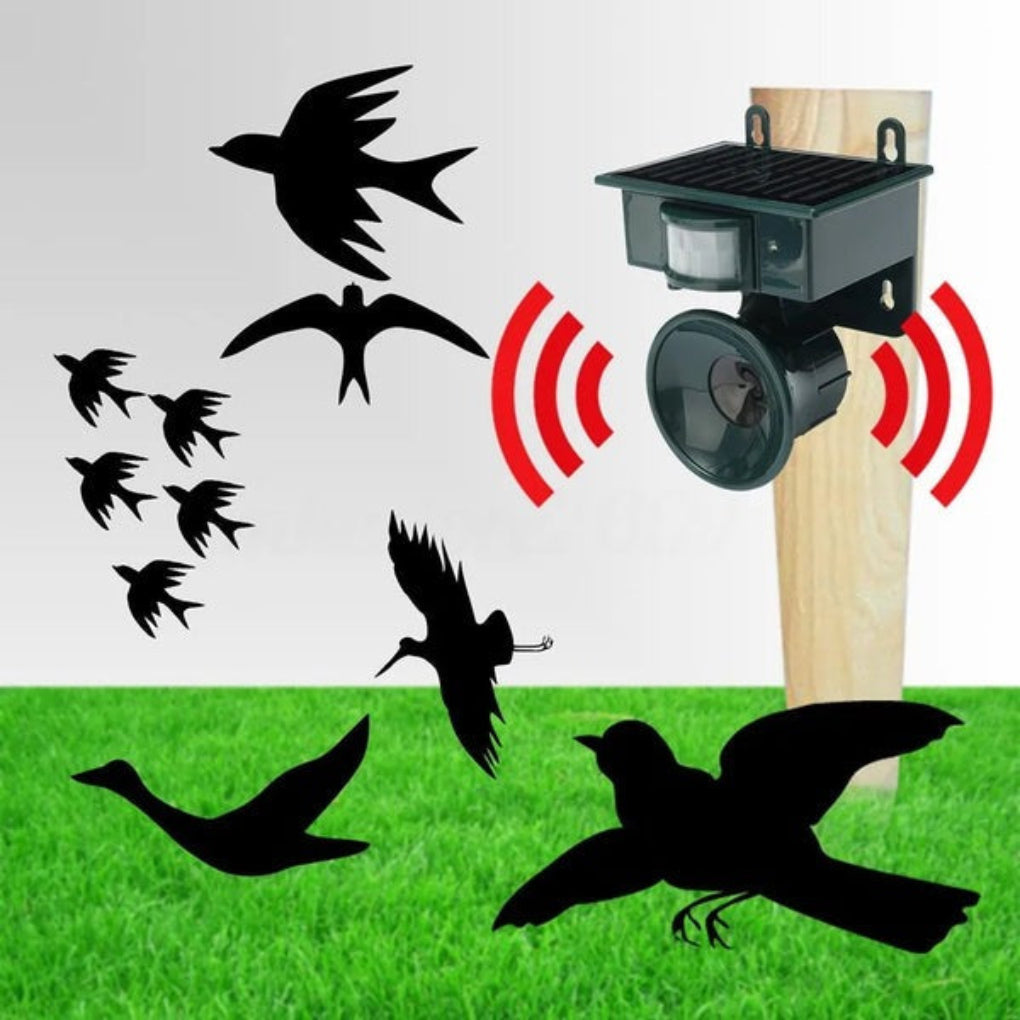 Solar Bird Repeller | Motion-Activated PIR Sensor | Predator Sound Deterrent