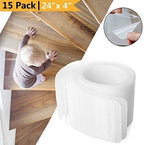 Stair Tread Strips | Clear Non-Slip Grip | Pack of 15 | Indoor Safety