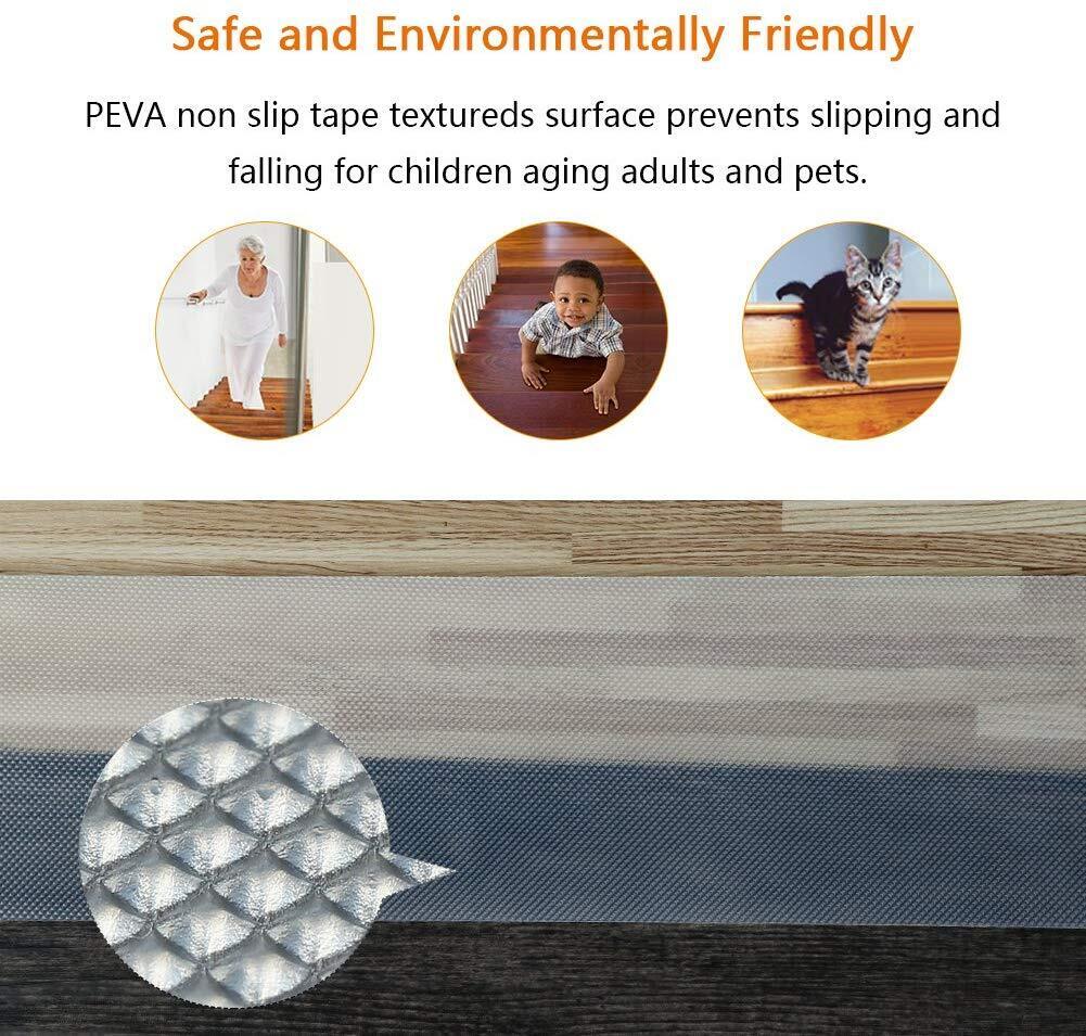 Stair Tread Strips | Clear Non-Slip Grip | Pack of 15 | Indoor Safety