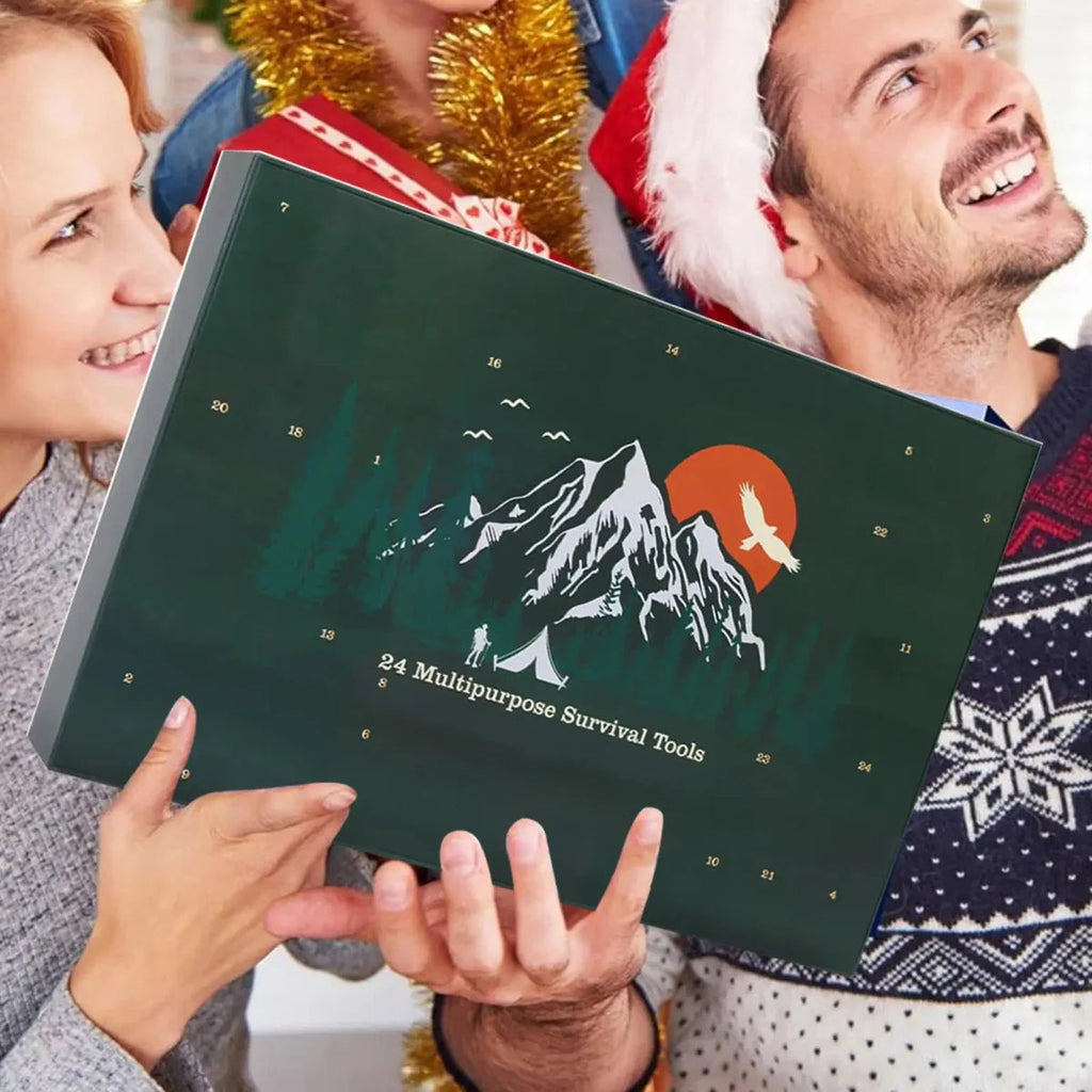 Survival Advent Calendar | 24 Essential Outdoor Tools | Compact Portable Kit | Camping & Hiking